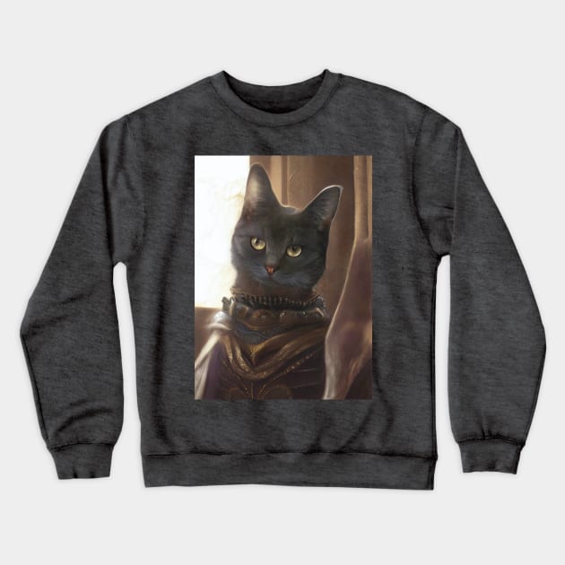 Mystic Mage cat: Frodo Crewneck Sweatshirt by Dendros-Studio